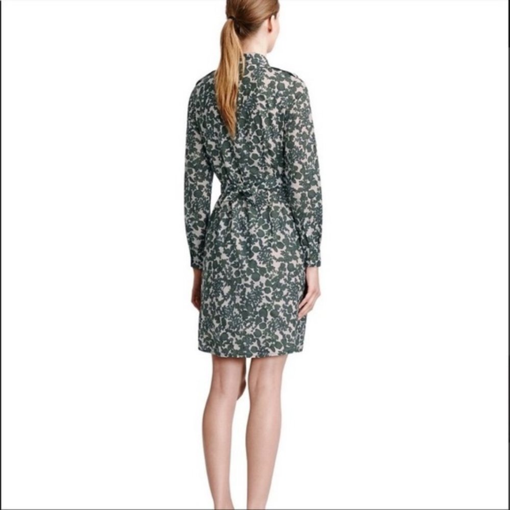 Tory Burch Brigitte Shirt Dress Vine Print Cotton Lined Belted - Picture 4 of 9